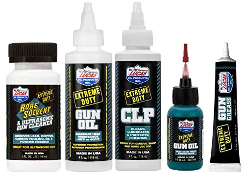 Lucas Extreme Duty 4oz Bore Solvent Gun Oil CLP & 1oz Needle Oiler Grease Tube